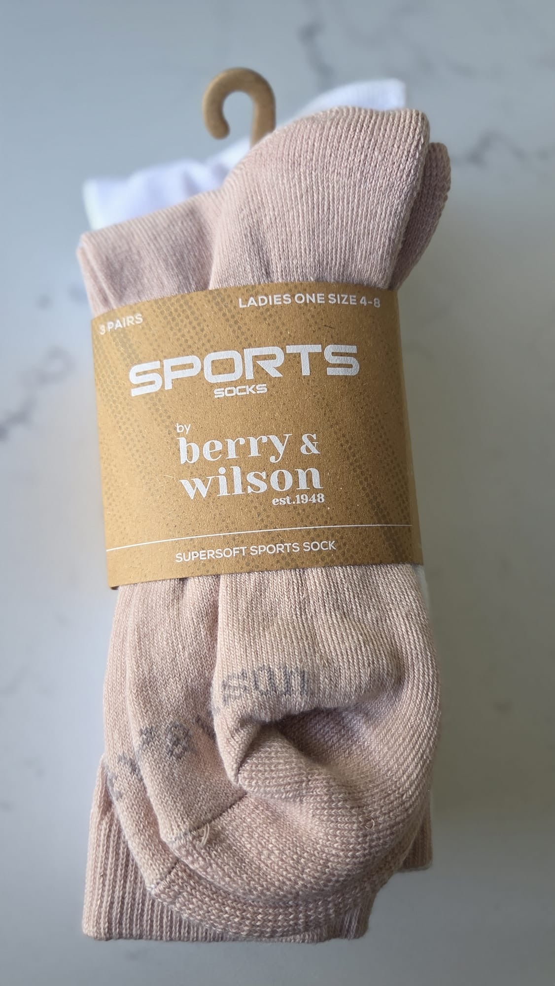 Berry & Wilson supersoft ladies sports sock. 3 Pairs. Size 4-8