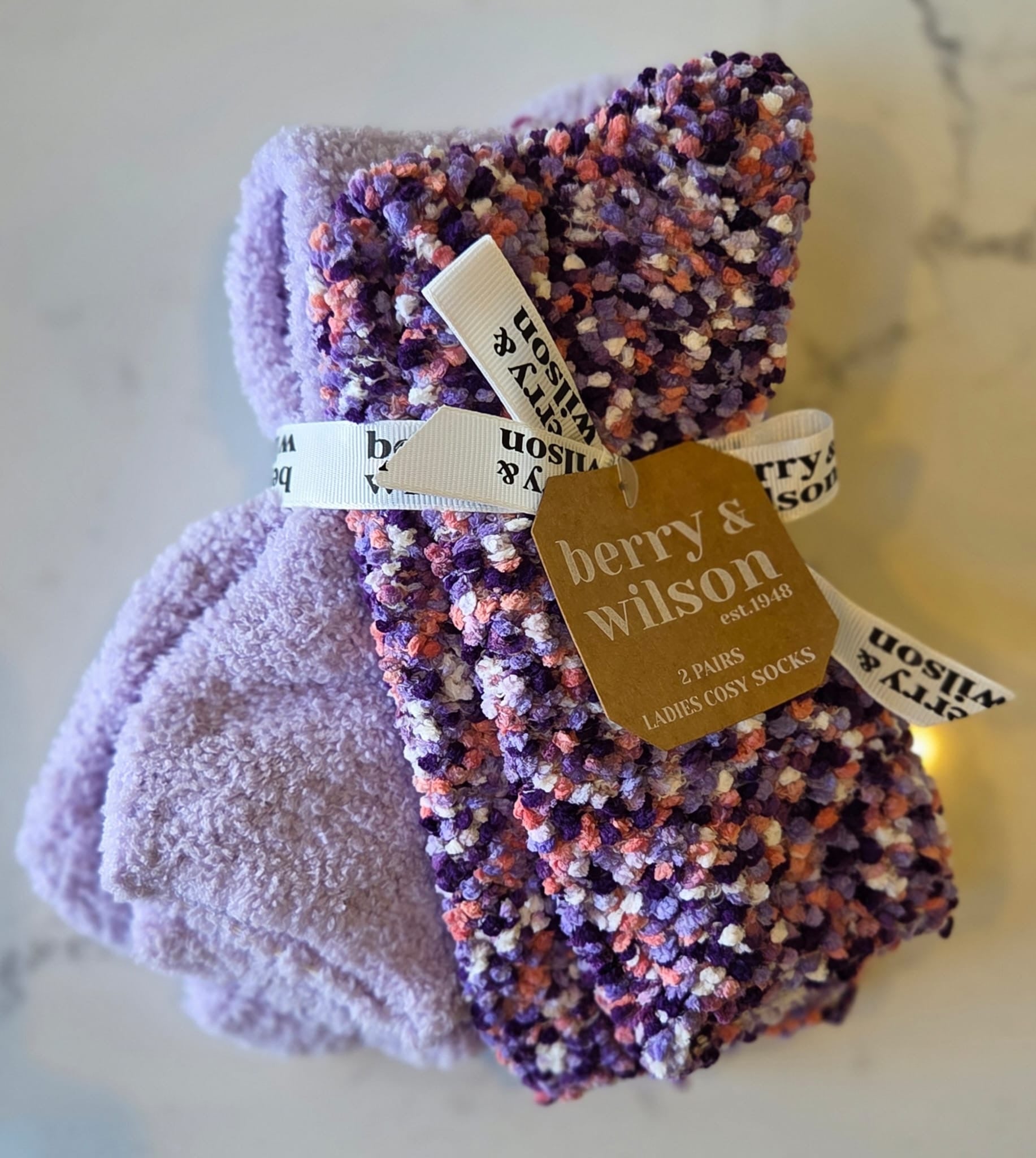 Berry & Wilson Ladies Cosy Socks. Two Pairs.