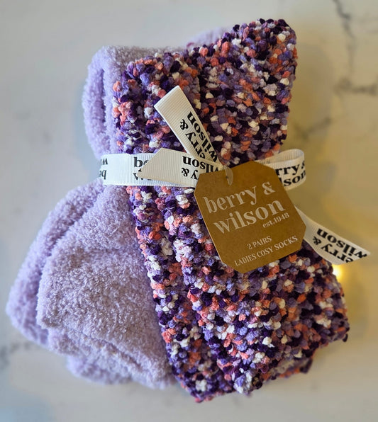 Berry & Wilson Ladies Cosy Socks. Two Pairs.